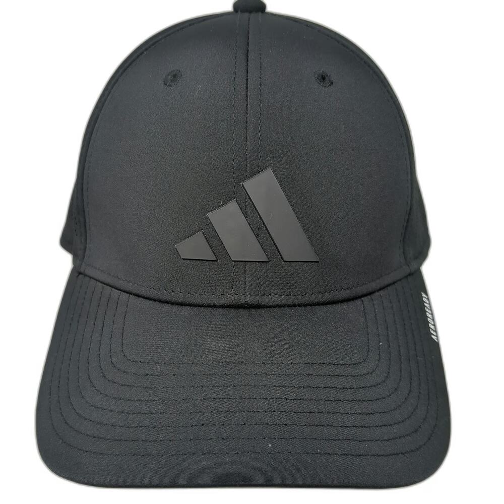 Adidas Baseball Cap Black XL AEROREADY Perforated Stretch Fit 3-Bar Logo Hat